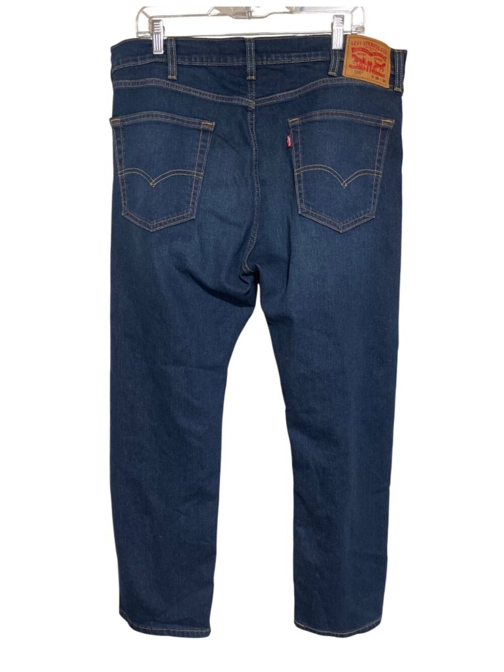 Levis Mens 505 Straight Fit Jeans W38 L30 Dark Wash Classic Denim